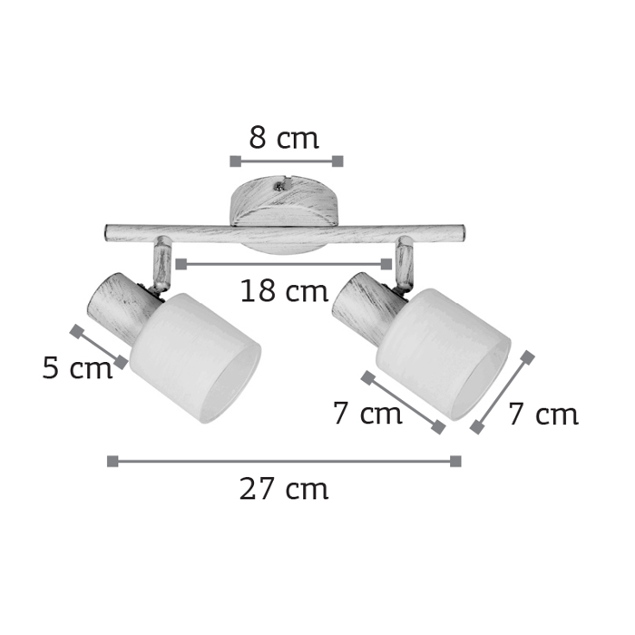 INLIGHT DIFOTO SPOT RAG METALLO/GALI LEuKI PATINA E14 27x8cm 9079-2
